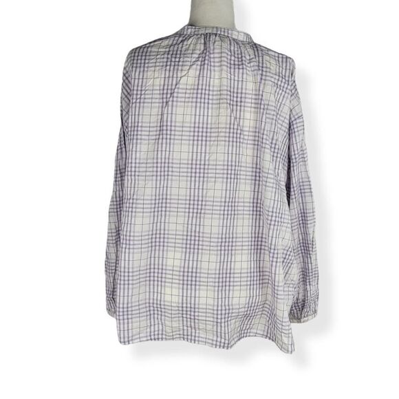 Universal Threads Split Neckline Lilac Plaid Blouse XXL - Picture 3 of 4